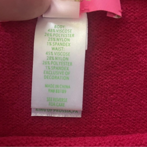 Lilly Pulitzer Lizona Red Sweater Mini Skirt XL Gold Button Detail - Picture 3 of 7